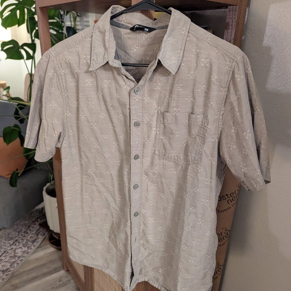 Men's Sherpa Short-Sleeve Button Down, Size M